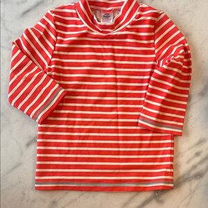 Mini Boden Coral and White Rash Guard